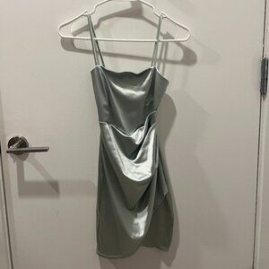 Windsor Wrapped In Stylish Satin Mini Dress